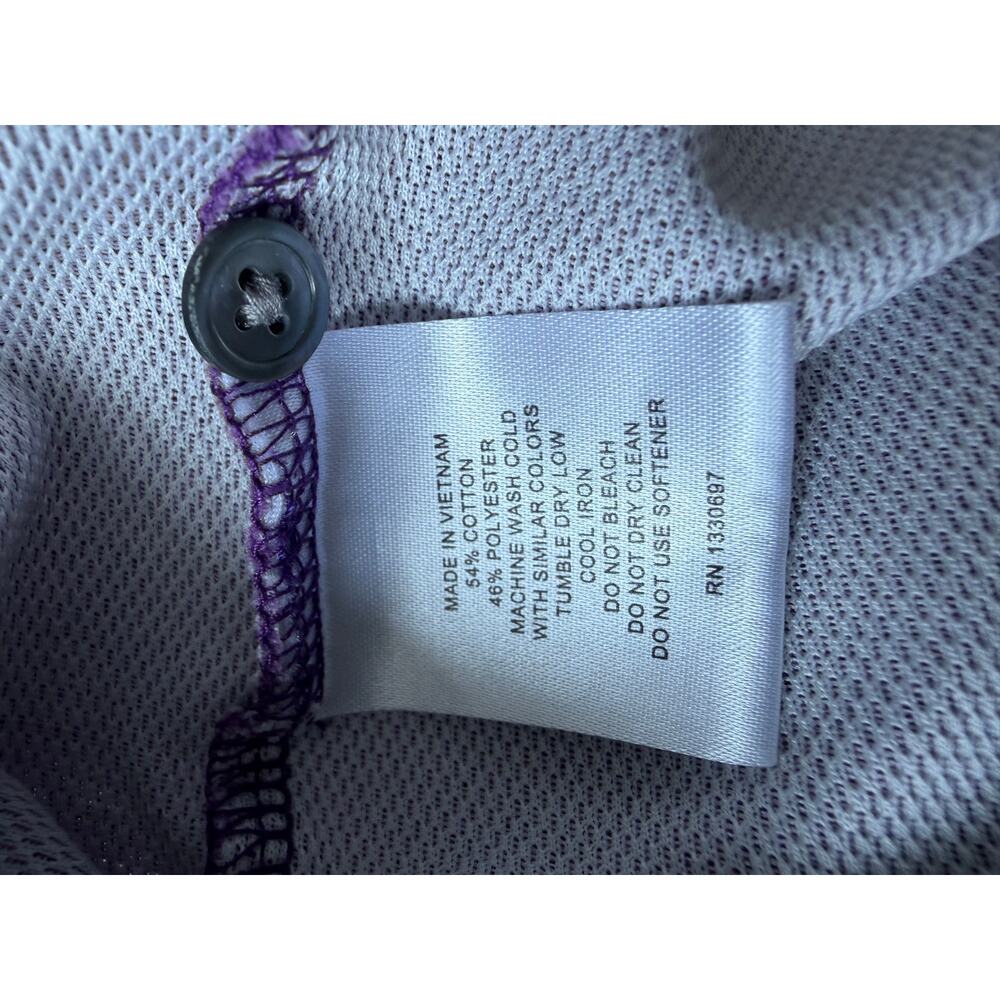 Button Down San Francisco Purple Heather Knit Polo Shirt Preppy - Picture 6 of 6
